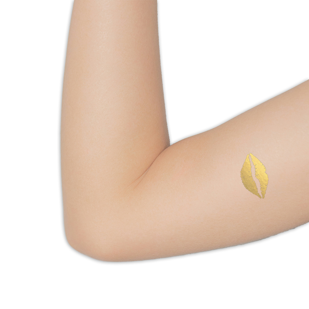 Tattoo golden lips - Afbeelding 2