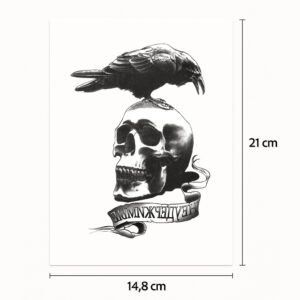 Half tattoo sleeve black crow