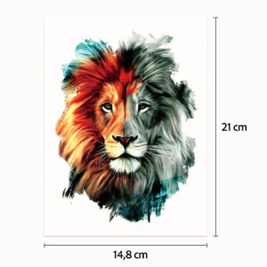 Half tattoo sleeve orange lion