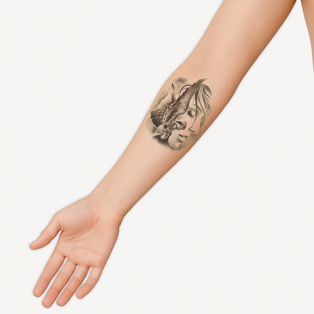 Half tattoo sleeve angel - Image 2