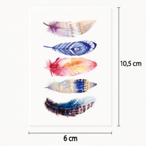 Tattoo colored feathers
