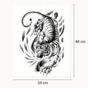 Rug tattoo hunting tiger