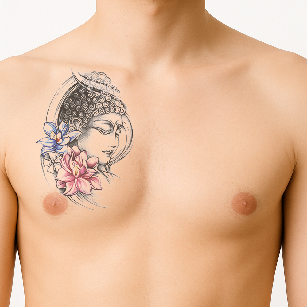 Tattoo kleurrijke Boeddha - Afbeelding 2