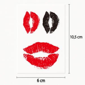 Tattoo red and black kiss